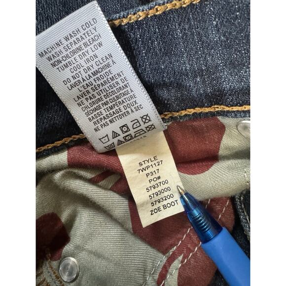 Lucky Brand Womens Zoe Boot Low Rise Jean Pants Flap Pockets Embroidered Size 12 - Picture 5 of 11